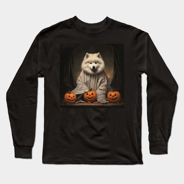 American eskimo dog Halloween Long Sleeve T-Shirt by NatashaCuteShop